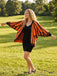 Orange 50er Strick-Cardigan mit Schmetterling