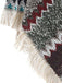 70er Boho Strick-Poncho mit Chevronmuster und Fransen