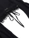 Schwarzes 70er Gothic Cape mit Spitze und Glockenärmeln