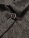 Braunes 70er Strickcape in Wolloptik mit Revers und Fransen