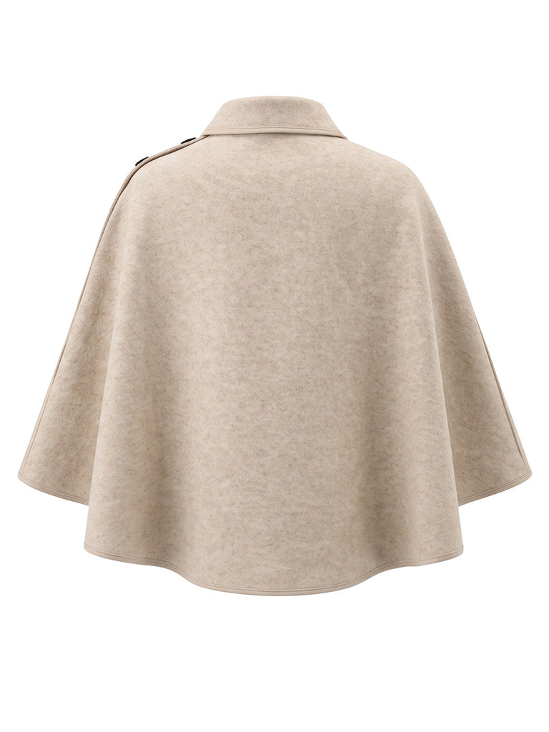70er Cape mit asymmetrischer Schulterknopfleiste