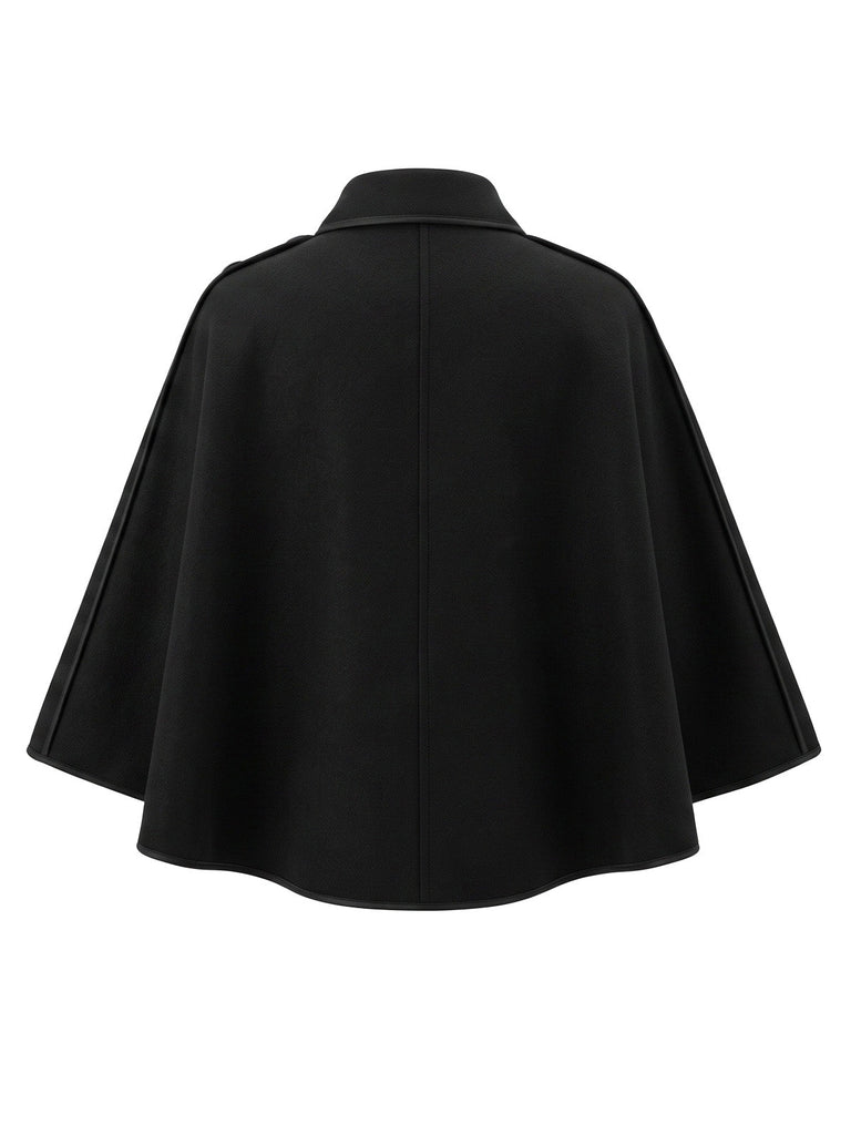 70er Cape mit asymmetrischer Schulterknopfleiste