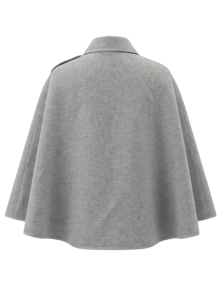 70er Cape mit asymmetrischer Schulterknopfleiste