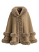 50er Wildleder-Cape mit Kunstpelzbesatz