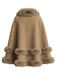 50er Wildleder-Cape mit Kunstpelzbesatz