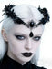 Schwarzes Gothic-Haarband mit Dornen und Edelstein