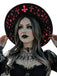 Schwarzer Halloween Gothic Hut mit Print