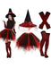 Halloween Accessoire-Set mit Hexenhut, Tutu und Streifenstrümpfen