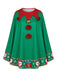 40er Weihnachtselfen-Cape mit Bommeln und Glöckchen
