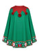 40er Weihnachtselfen-Cape mit Bommeln und Glöckchen