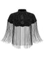 20er Gatsby-Capelet mit Stehkragen, Perlen und Fransen
