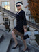 Schwarzes 1960er Leopard Plüsch V-Ausschnitt Bleistiftkleid