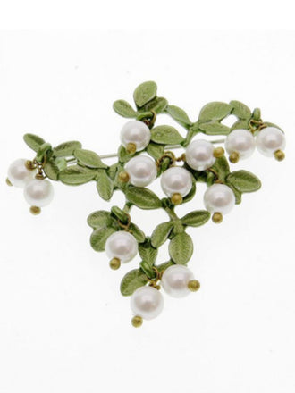 Vintage Handgefertigt Cranberry-Perlen Brosche