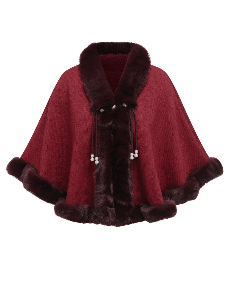 1950er Solide Pelzkragen Cloak