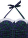 Gelb Gingham 1950er Schleife Neckholder Badeanzug
