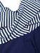 [Vorverkauf] Blau 1940er Breit-Träger Streifen Badekleid