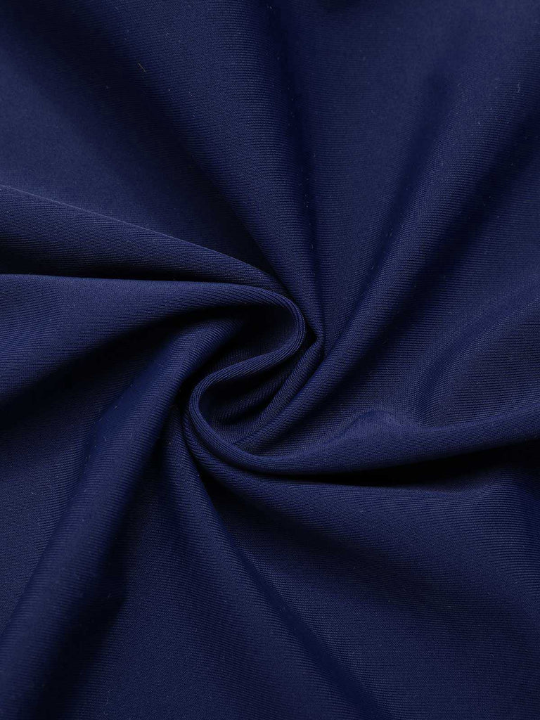 [Vorverkauf] Blau 1940er Breit-Träger Streifen Badekleid