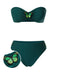 [Vorverkauf] Grün 1960er 3D-Schmetterling Bandeau Bikini Set