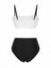 [Vorverkauf] Schwarz & Weiß 1930er Farbblock Spitze Bikini Set