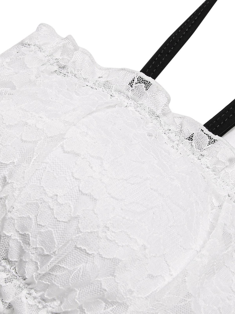 [Vorverkauf] Schwarz & Weiß 1930er Farbblock Spitze Bikini Set