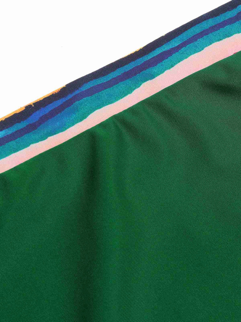 Multicolor 1970er Boho Streifen Badeanzug & Cover-Up