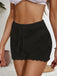 1960er Solide Schnürung Ausgehöhlter Häkeln Shorts