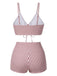 1930er Kordelzug Träger Vertikale Streifen Boxer Bikini