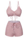 1930er Kordelzug Träger Vertikale Streifen Boxer Bikini