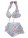 1950er Halter Blümchen Blumen Rüschen Bikini Set