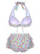 1950er Halter Blümchen Blumen Rüschen Bikini Set