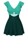 1930er Solide Rüschen Hohl Patchwork Badekleid
