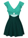 1930er Solide Rüschen Cut-Out Patchwork Swimdress
