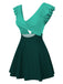 1930er Solide Rüschen Cut-Out Patchwork Swimdress