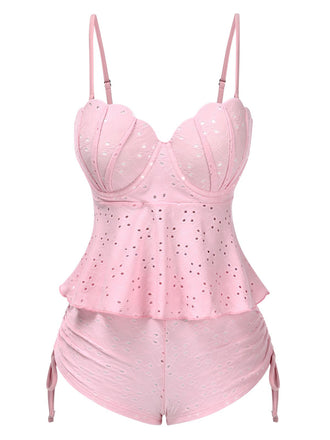 1940er Spaghetti Träger Ösenschale Tankini Set