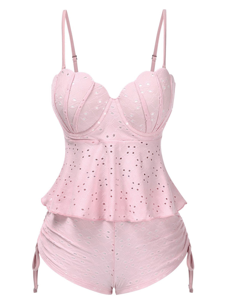 1940er Spaghetti Träger Ösenschale Tankini Set