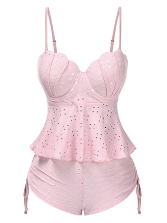 1940er Spaghetti Träger Ösenschale Tankini Set