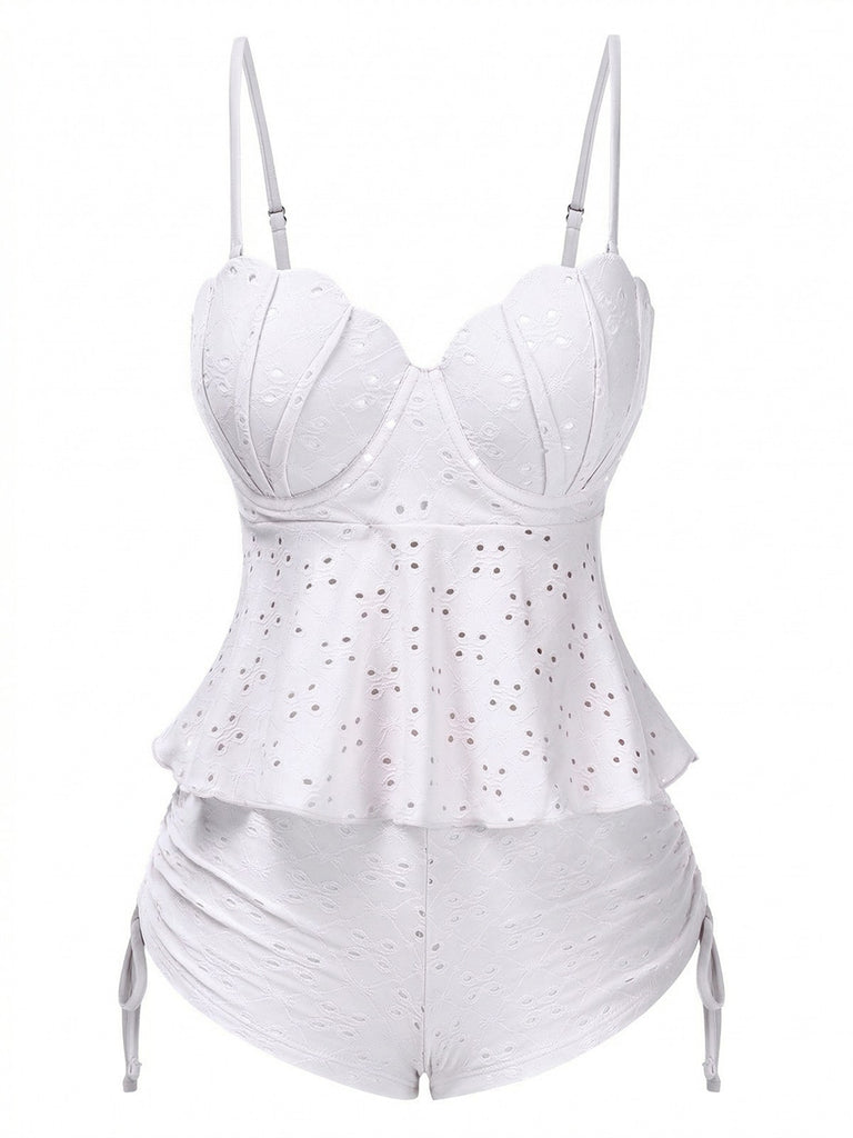 1940er Spaghetti Träger Ösenschale Tankini Set