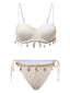 1950er Spaghetti Träger Strand Muschel Seestern Bikini