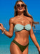 1960er Metall Dekor Farbblock Bandeau Bikini Set