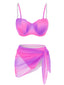 1940er Farbverlauf Hülse Bikini Set & Cover-Up