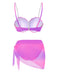 1940er Farbverlauf Hülse Bikini Set & Cover-Up