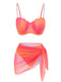 1940er Farbverlauf Hülse Bikini Set & Cover-Up