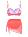 1940er Farbverlauf Hülse Bikini Set & Cover-Up