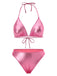 1970er Halter Metallisch Bikini & Gerüschtes Cover-Up
