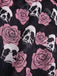 Schwarzer & Rosa 80er Gothic Bikini Set mit Totenkopf und Rose