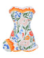 Mehrfarbig 1960er Gemalt Blumen Bandeau Badeanzug