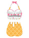 Rosa 1970er Halter Eistüte High-Waist Bikini