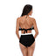 1940er Hohe Taille Farbblock Rüschen Halfter Tankini Set