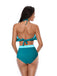 1940er Hohe Taille Farbblock Rüschen Halfter Tankini Set