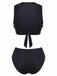 Schwarz 1950er Erkunde Den Strand Tankini Set